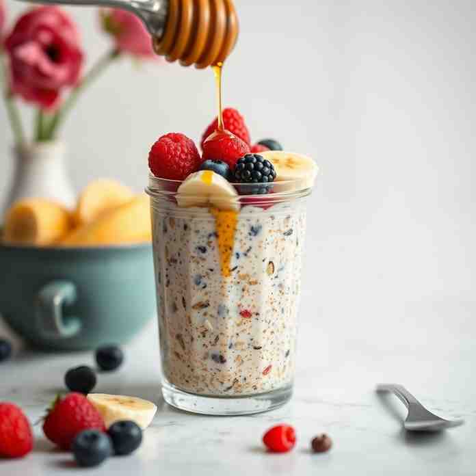 Healthy Bircher Muesli Overnight Oats - Best Cold Oatmeal Recipe